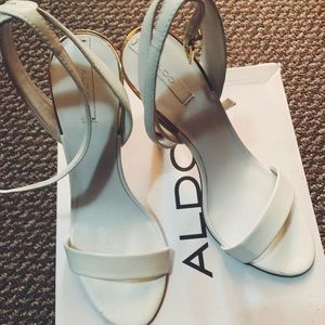 White Aldo heels